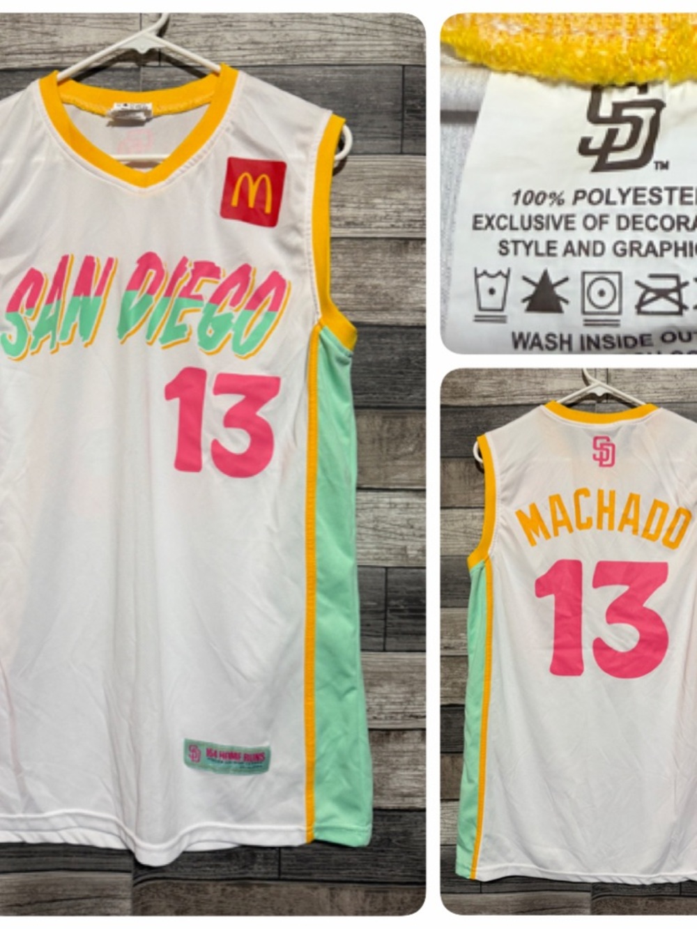 San Diego Padres Manny Machado Basketball Jersey Size M White 164 Home Runs